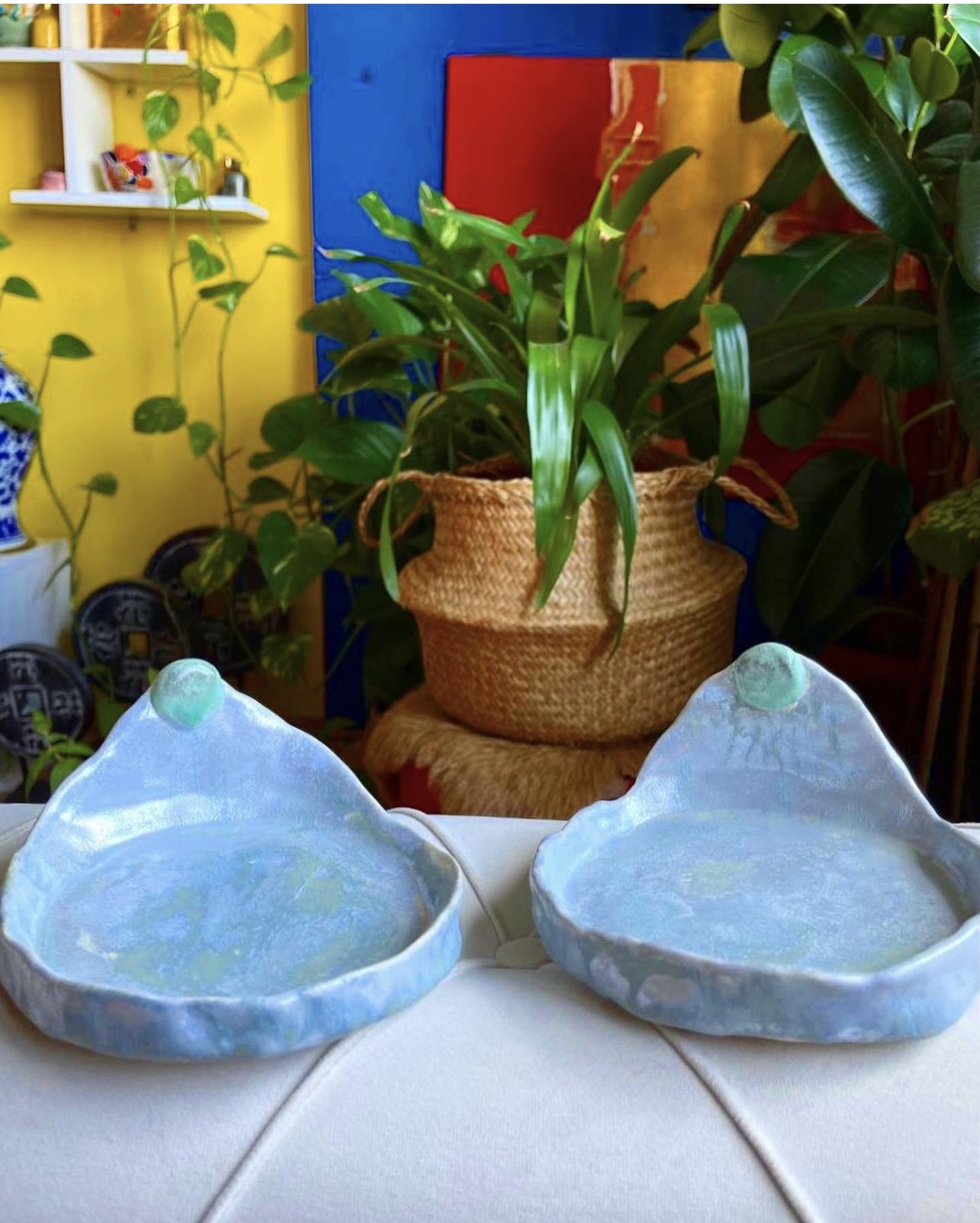 Assiettes en céramique fait main pour décoration, servir de fruits, du fromage ou accompagnement