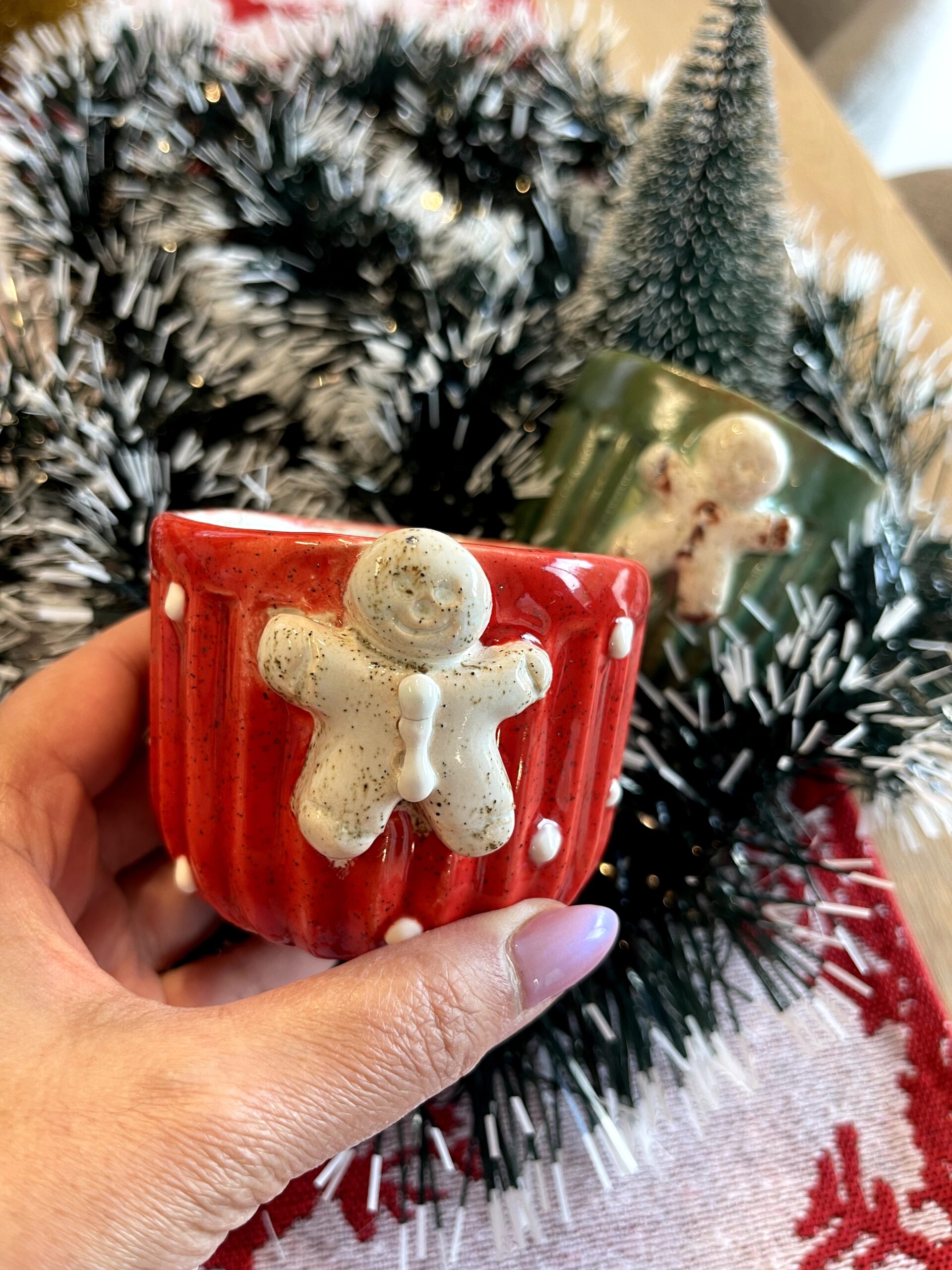 Poterie artisanale trempée dans des couleurs d'hiver pour tout usage: café, thé, tisane, cidre, etc. – Image 4