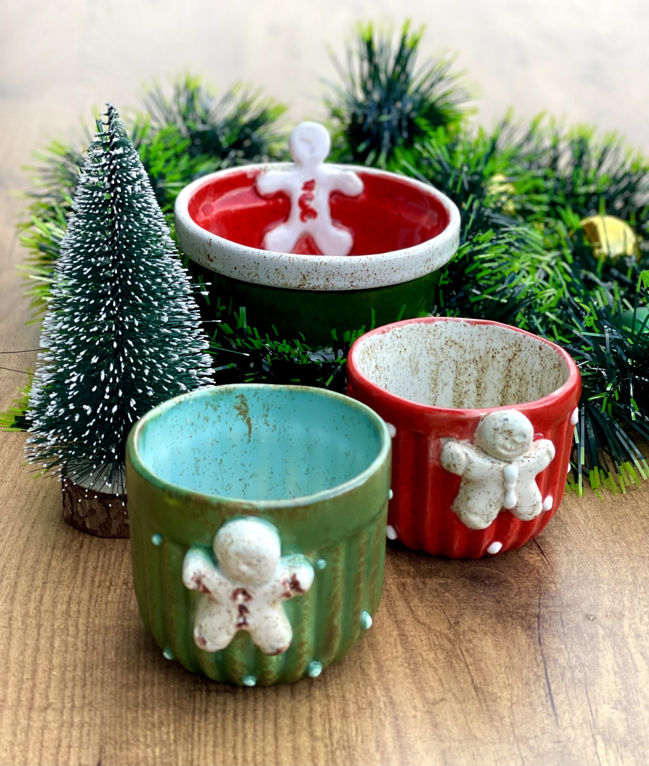 Poterie artisanale trempée dans des couleurs d'hiver pour tout usage: café, thé, tisane, cidre, etc. – Image 6