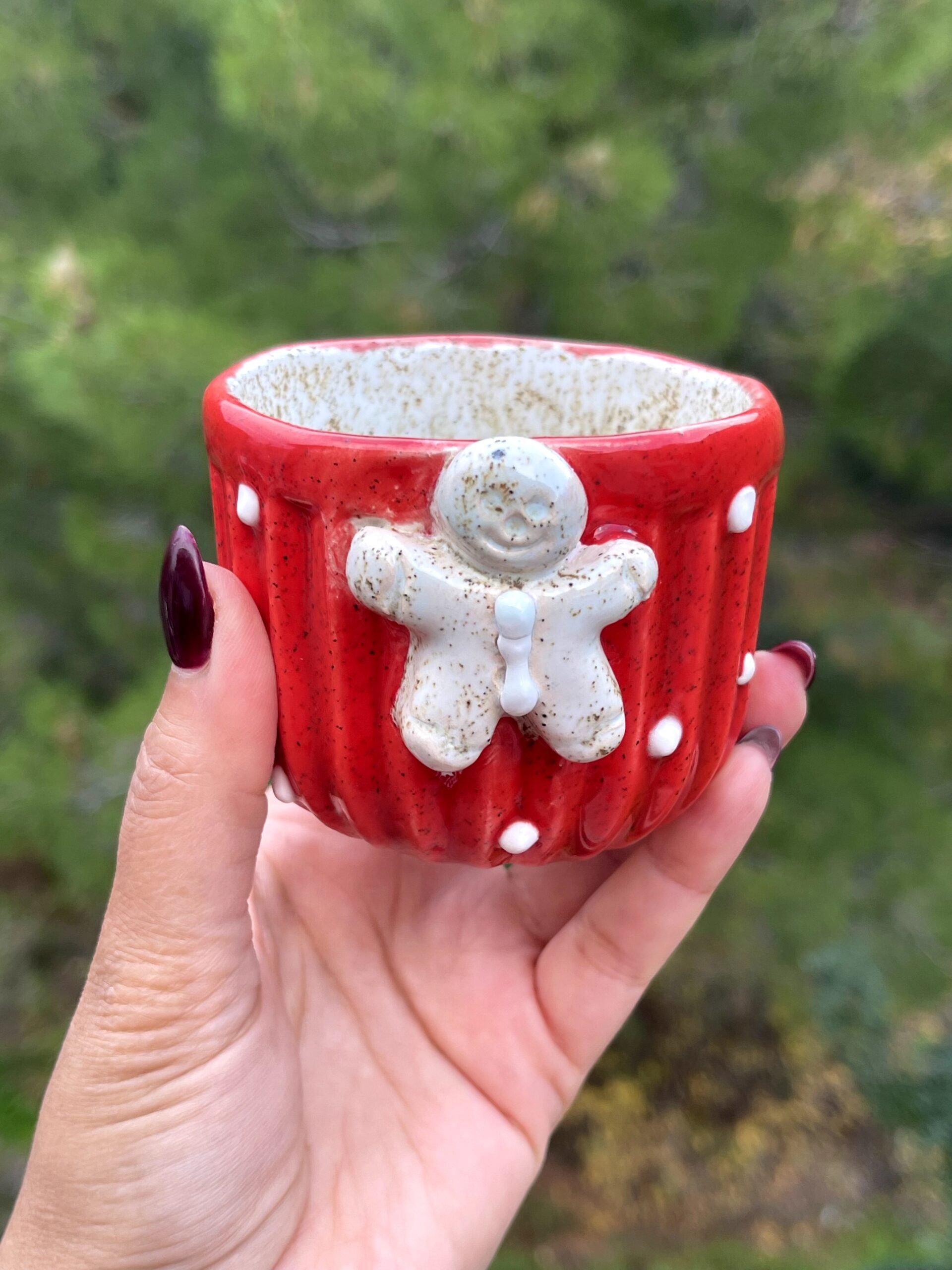 Poterie artisanale trempée dans des couleurs d'hiver pour tout usage: café, thé, tisane, cidre, etc. – Image 8