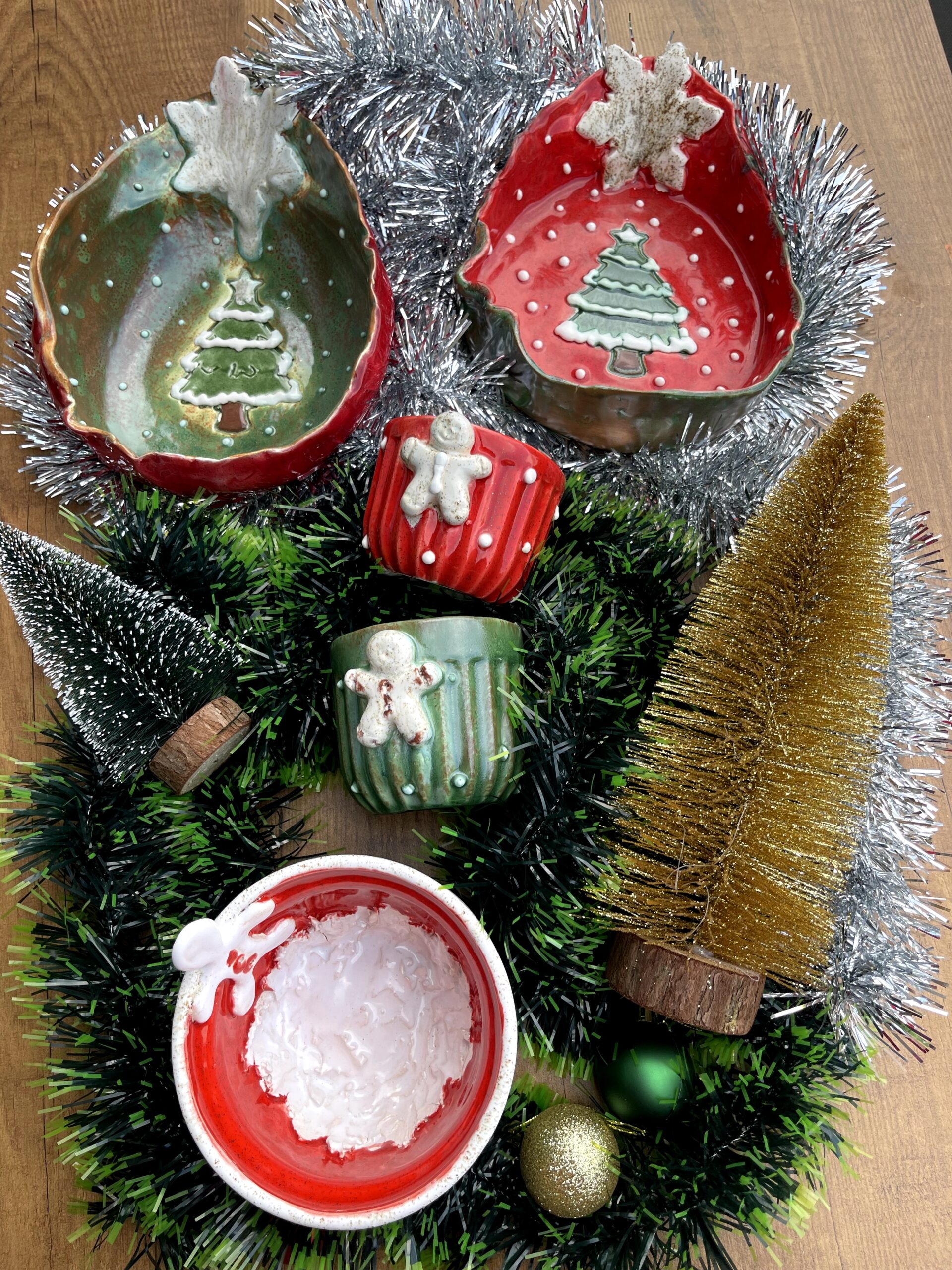 Poterie artisanale trempée dans des couleurs d'hiver pour tout usage: café, thé, tisane, cidre, etc. – Image 10