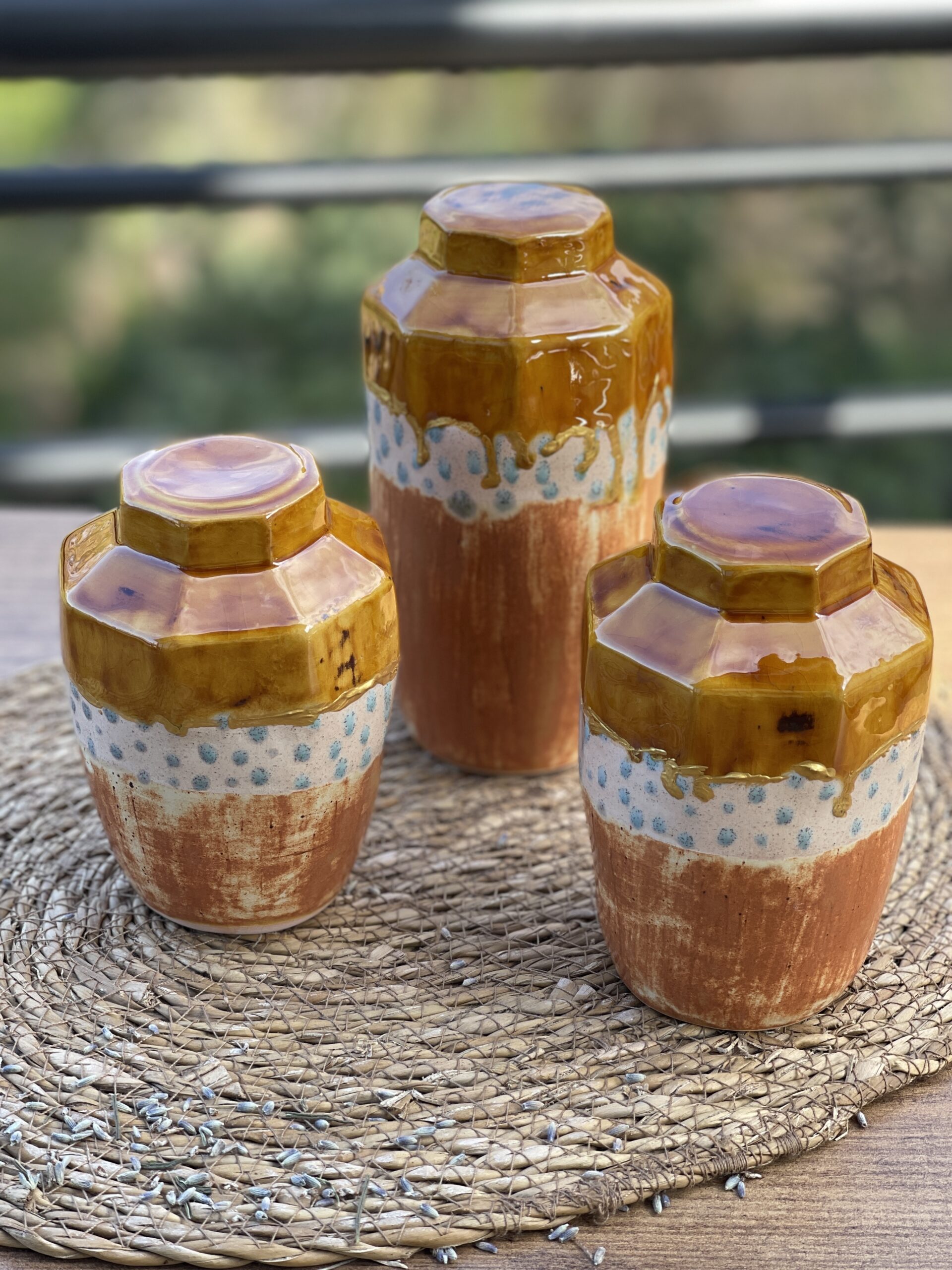 Trio de vases en céramique faits main