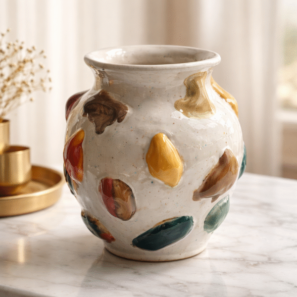 Grand vase en céramique, fait main adapté aux différents styles d'intérieur.