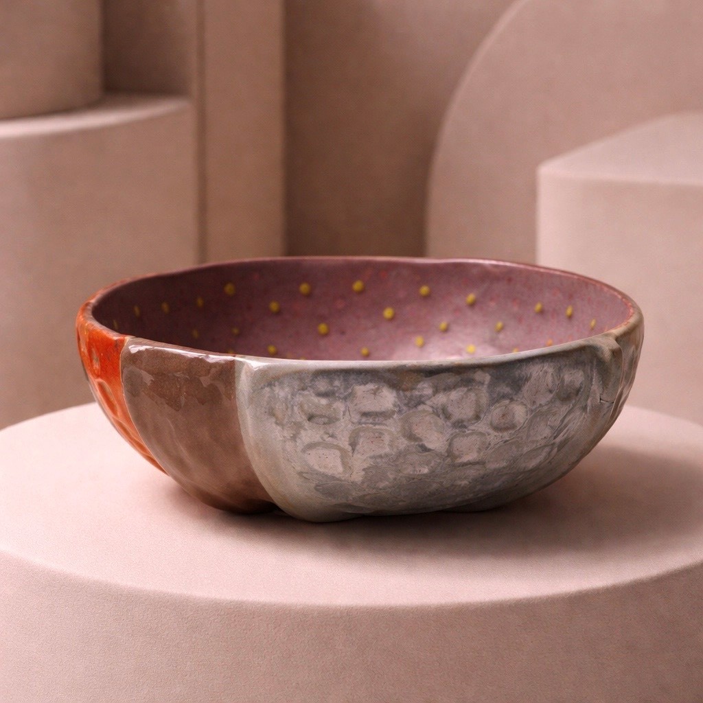 Bol de service en céramique fait main. Magnifique poterie artisanale à usages multiples – Image 13