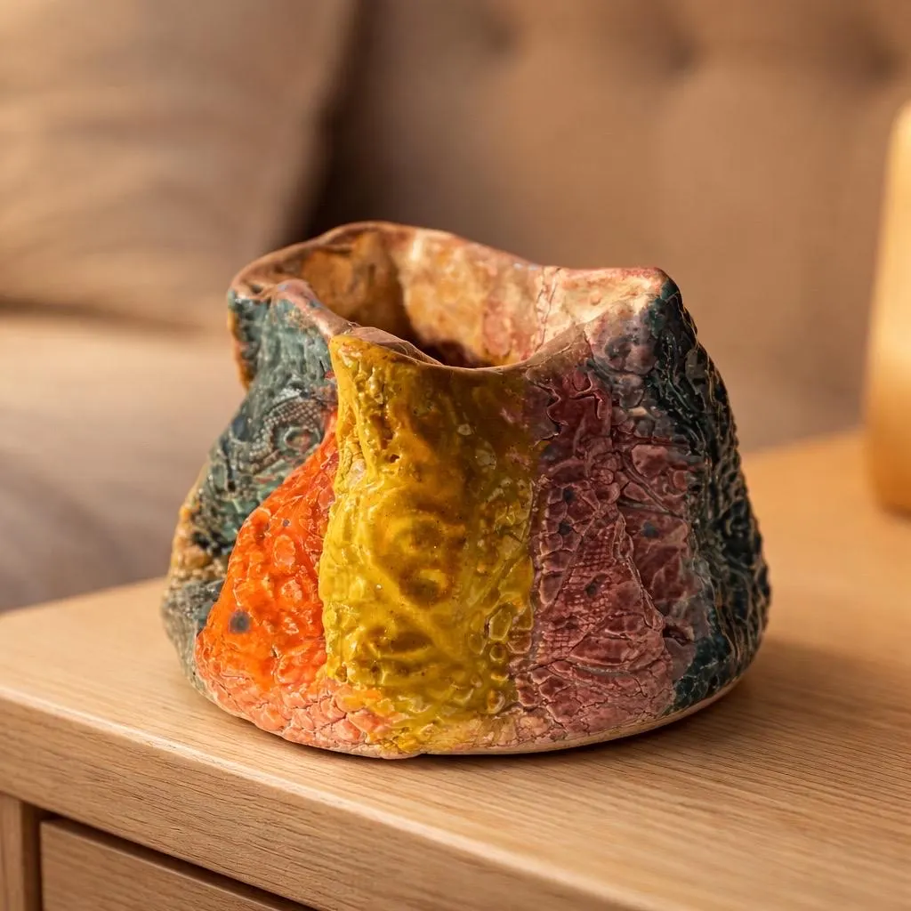 Poterie en céramique unique, fait main, inspirée d'une tulipe, avec une touche nostalgique – Image 2