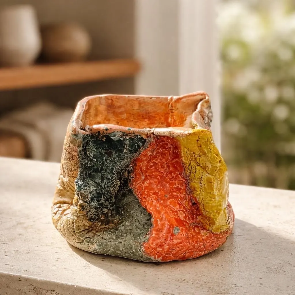 Poterie en céramique unique, fait main, inspirée d'une tulipe, avec une touche nostalgique – Image 5