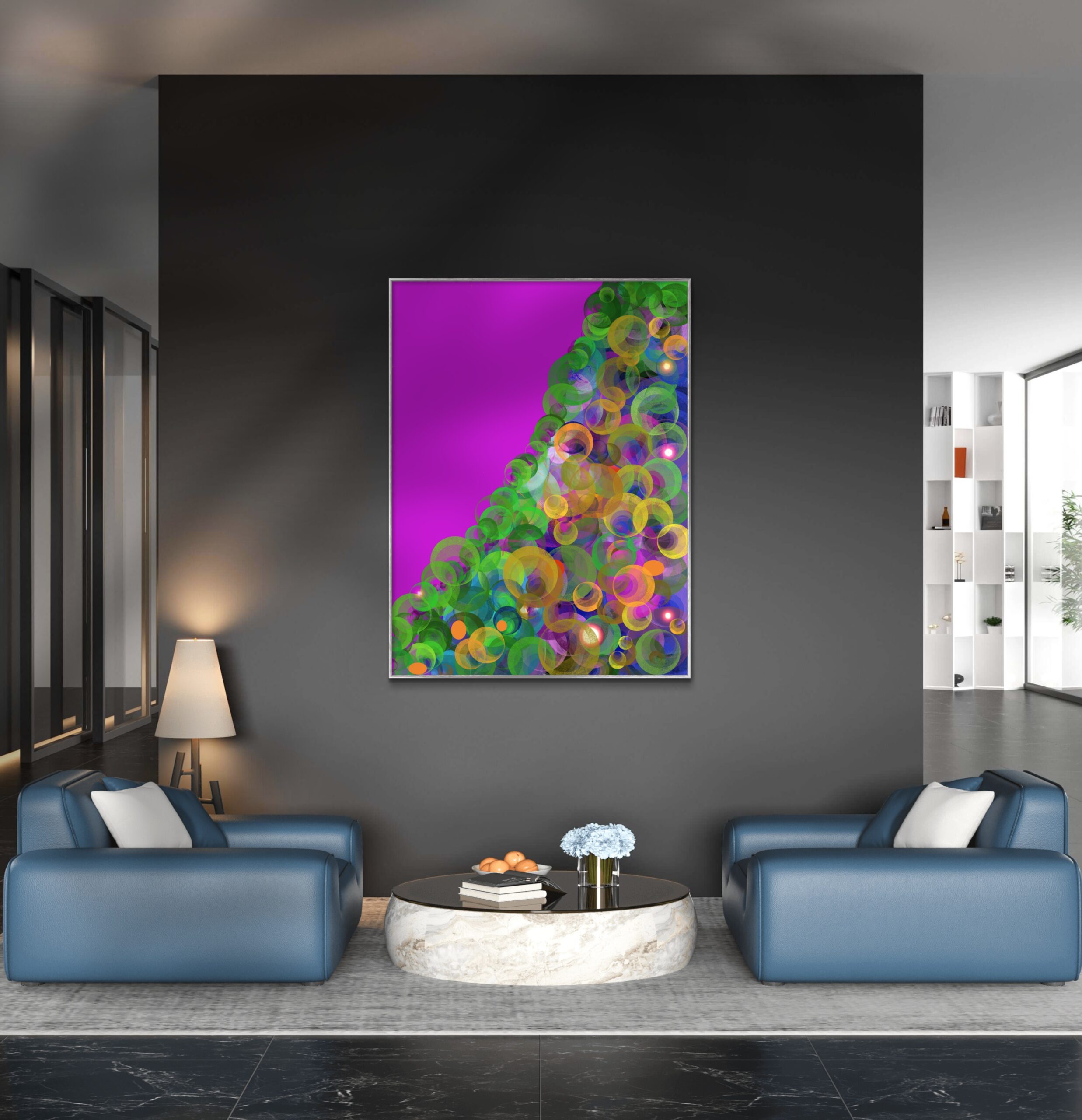 Tableau Abstrait Digital "Cercles Harmoniques" – Art Contemporain Coloré à Imprimer – Image 4