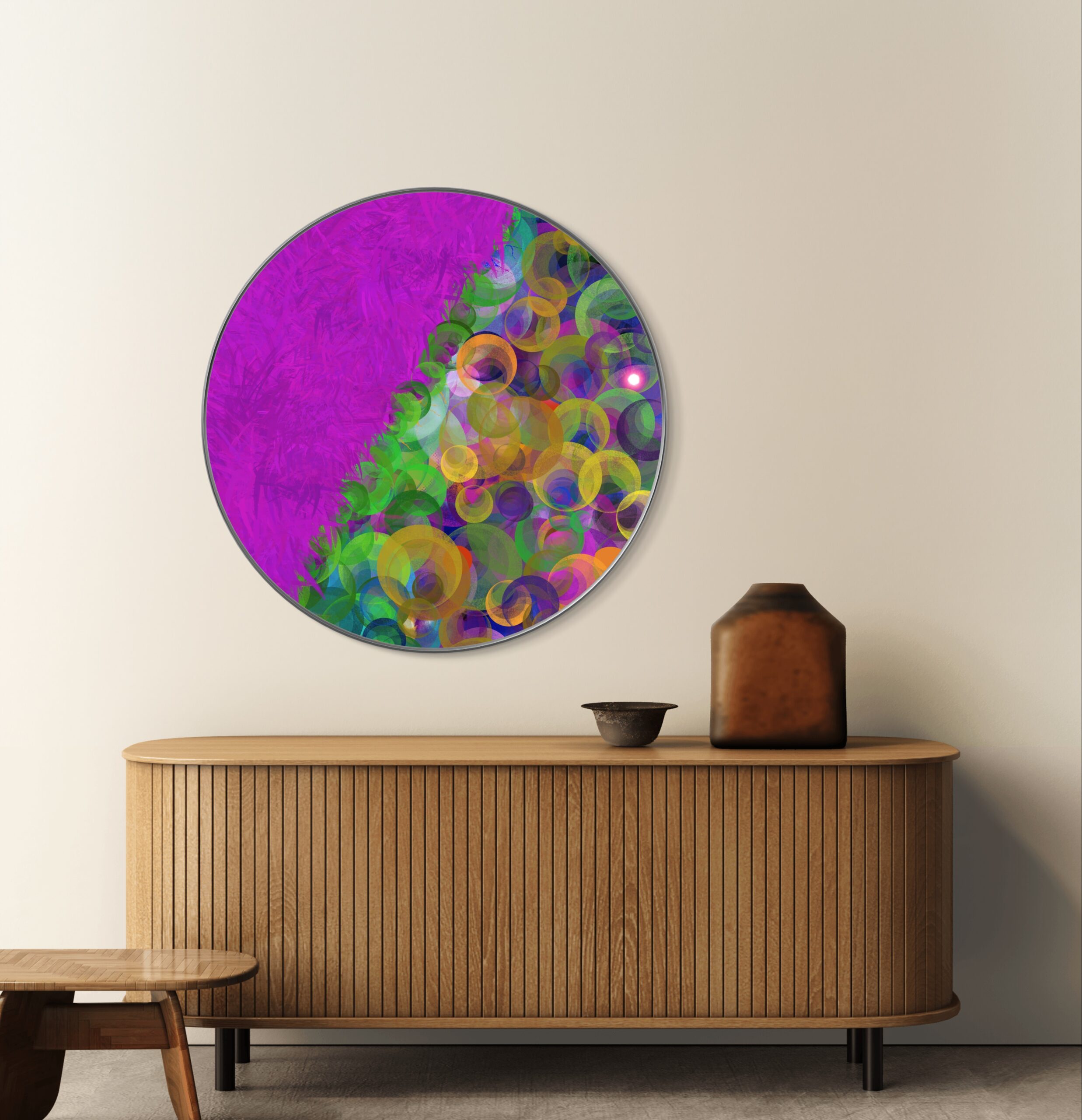 Tableau Abstrait Digital "Cercles Harmoniques" – Art Contemporain Coloré à Imprimer – Image 2