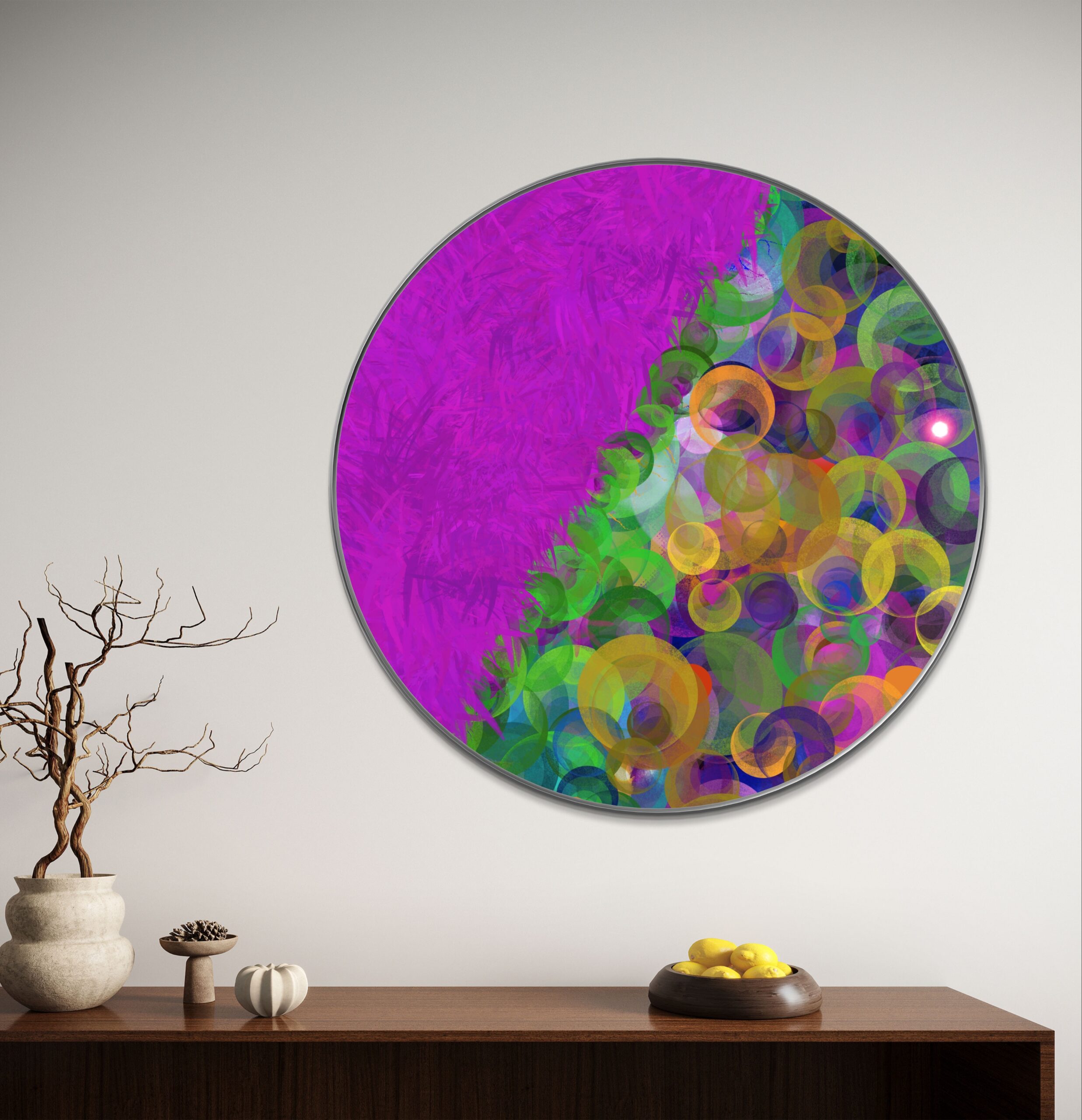 Tableau Abstrait Digital "Cercles Harmoniques" – Art Contemporain Coloré à Imprimer – Image 6