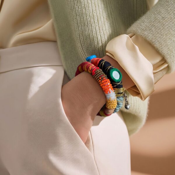 Duo de Bracelets Bohème Chic en Tissus Persans Haut de Gamme – Création Artisanale Unique et Élégante