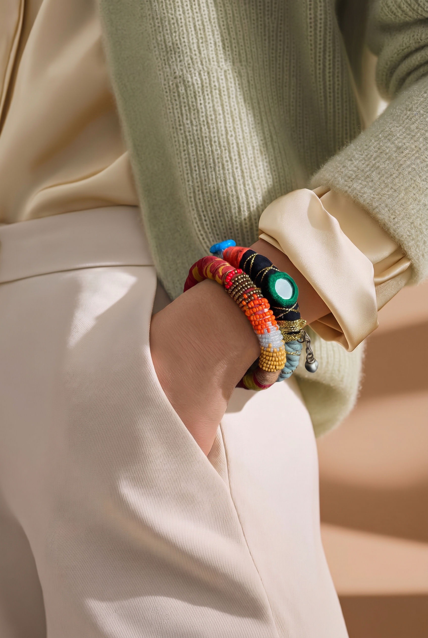 Duo de Bracelets Bohème Chic en Tissus Persans Haut de Gamme – Création Artisanale Unique et Élégante