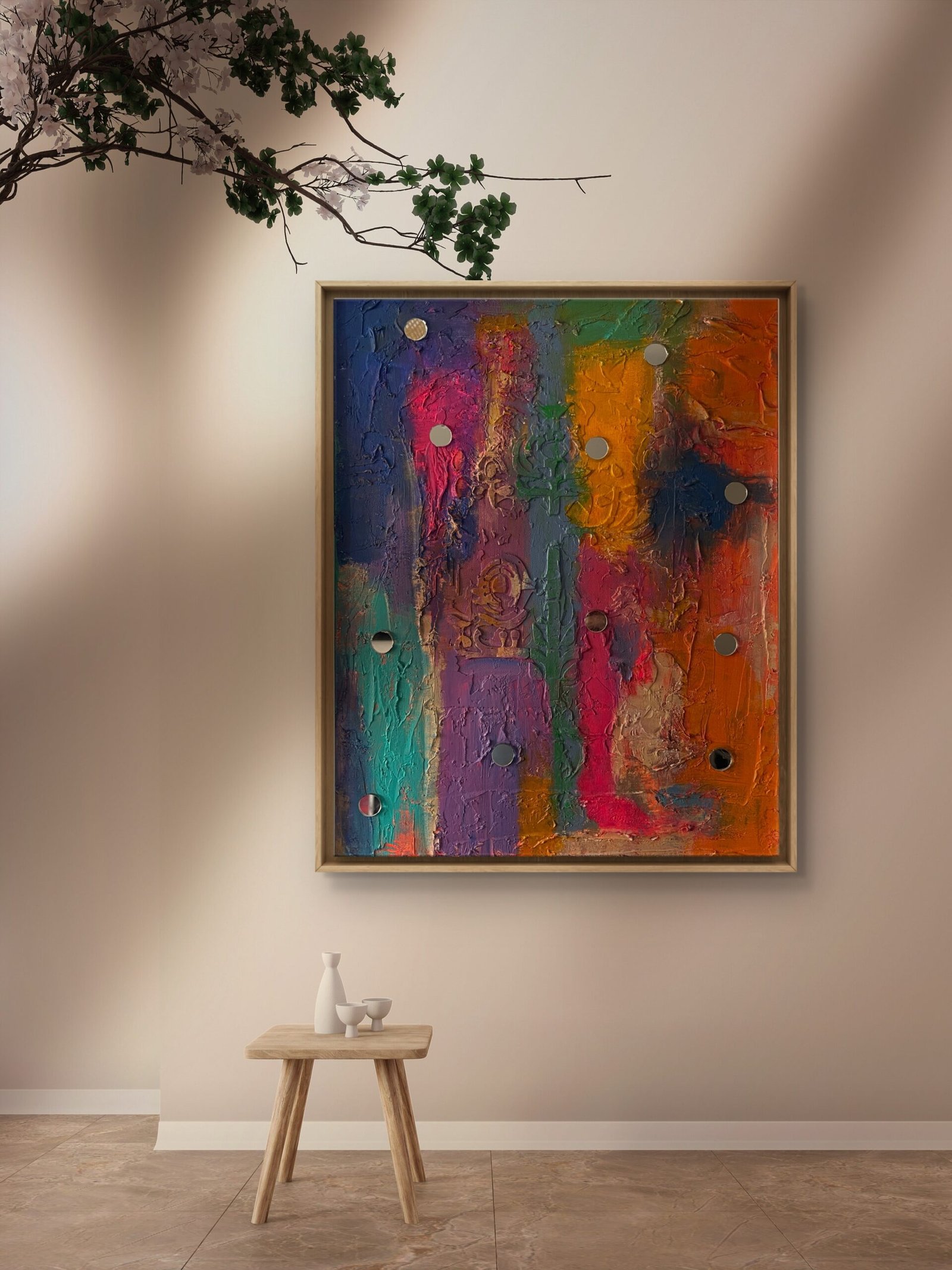Éclats d'Infini : tableau abstrait fait main - Peinture acrylique texturée originale sur toile – Image 3