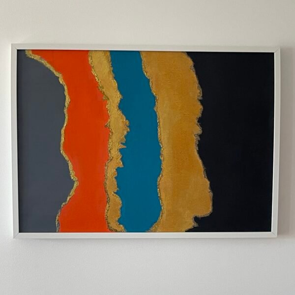 Éléments en Résonance : Peinture abstraite contemporaine fait main pour salon et bureau